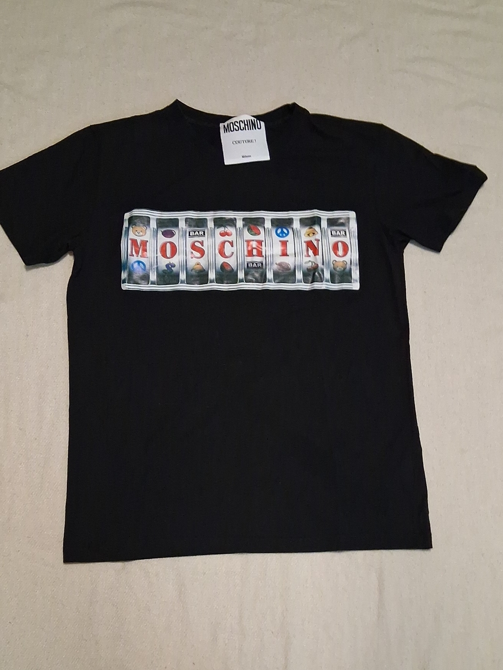 Moschino Black Slot-Machine Graphic Tee